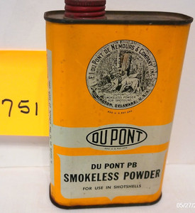 Du Pont PB Smokeless Powder Tin Empty