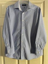 Nautica Men s Button Down Shirt Blue Check Long Sleeve 15.5 32/33 Classic Fit M