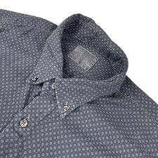 Abercrombie  Fitch Men's 100 Cotton L/S Button Shirt Blue Diamond   Large