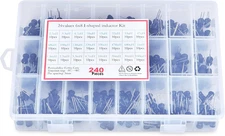 24 Values 240 Pcs Inductors Set- 2.2 uH to 100 mH Capacitor kit for Industrial