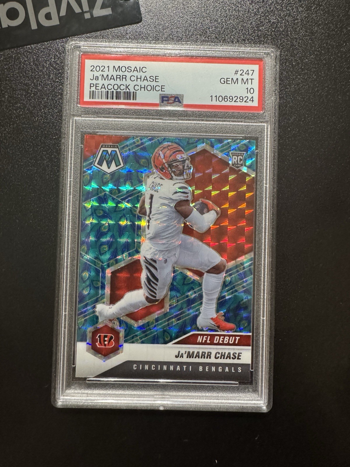 2021 Panini Mosaic NFL Debut Ja'Marr Chase #247 Choice Peacock Mosaic Prizm (RC)