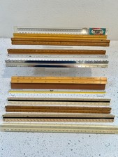 12 Triangular Scale Architect Engineers Ruler Lot Wood, Metal, Plastic -Keuffel