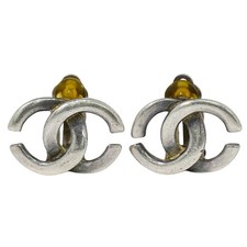 CHANEL CC Ohrringe Clip aus silberfarbenem Metall