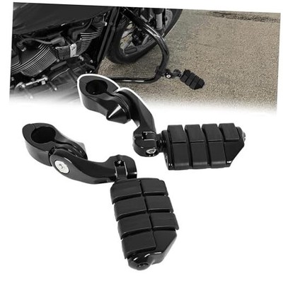  1-1/4'' Highway Engine Guards Short Foot Pegs Compatible with Harley Black