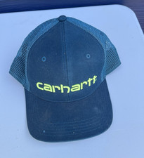 Carhartt Black Logo Trucker Hat Mesh Back Adjustable One Size Men's Casual