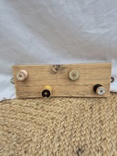 Vintage Cotton Reel Wall Hooks Quirky Handmade Wooden Item