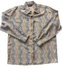 Vintage Monzini Collection Shirt Mens Size XL Long Sleeve Button Disco Made USA