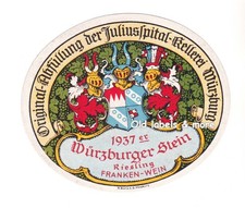 x7019 WÜRZBURG Juliusspital 1937 WÜRZBURGER STEIN Weinetikett wine label