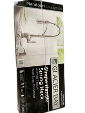 Glacier Bay Single Handle Pull Down Kitchen Faucet w/ Soap Dispenser in Steel