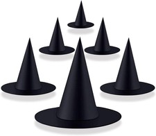 6 Pcs Halloween Witch Hat Black Witch Hats Hanging Decor for Yard Porch