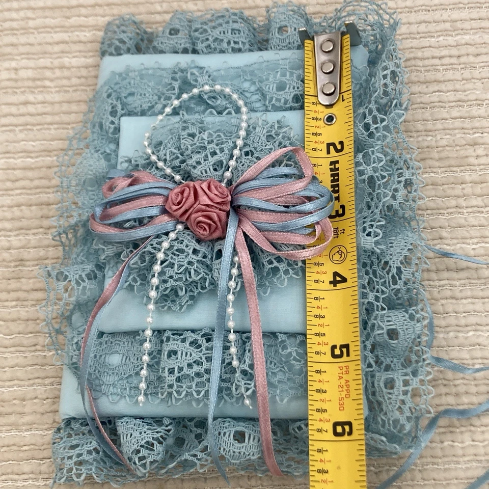 Альбом с картинками ручной работы из ткани и кружева для фотографий 3,5 x 5 дюймов мягкая лента розы - Изображение 4 из 4