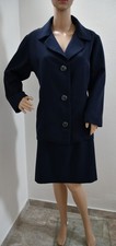 Business Office Anzug Blazer Rock Jacke Set Wolle Wollenanzug Marineblau