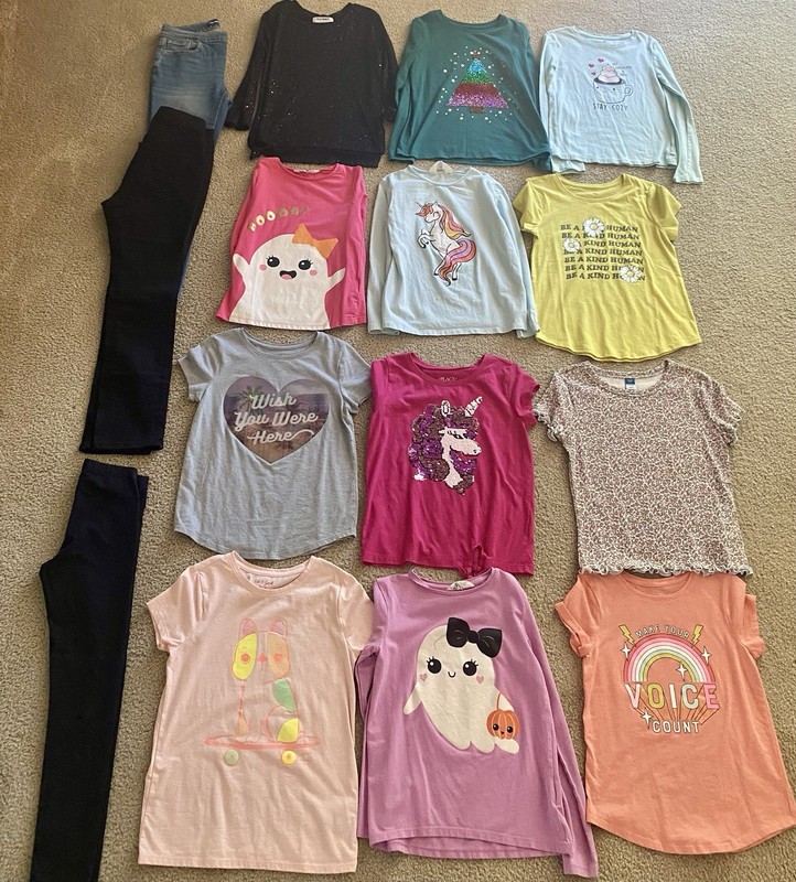 Girls Shirts & Pants-  15 Items -Mixed Lot Size 7/8 & 8/10