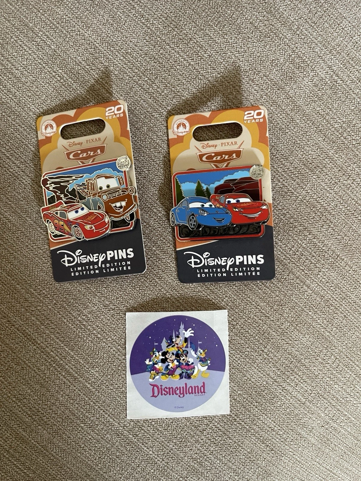 Disney Parks Pixar Cars 20th Anniversary 2 Pin Set | LE3000