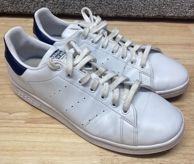 adidas Originals Men's 11.5 Stan Smith Sneaker White/White/Collegiate Navy