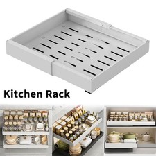 Extendable Pull Out Cabinet Organizer Slide Out Drawer Storage Shelves Kitchen