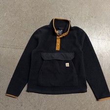 Carhartt Relaxed Fit Sherpa Fleece Pullover Black Brown OJ4991-M Womens Small