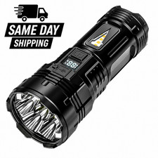 LED Flashlight Rechargeable USB-C Zoom Long Range Durable Outdoor Light