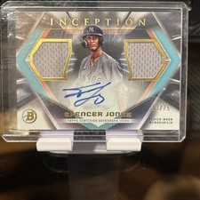 2023 Bowman Inception Player Worn Dual Relic /75 Spencer Jones On Card Rookie ?. rookie card picture