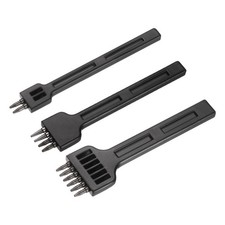 3Pcs 4mm 2/4/6 Prong Leather Hole Stitching Punch Tool for Hand Sewing, Black
