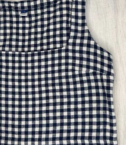 Old Navy taglia M Gingham plaid misto lino senza maniche crop top preppy cottagecore - Foto 5 di 12