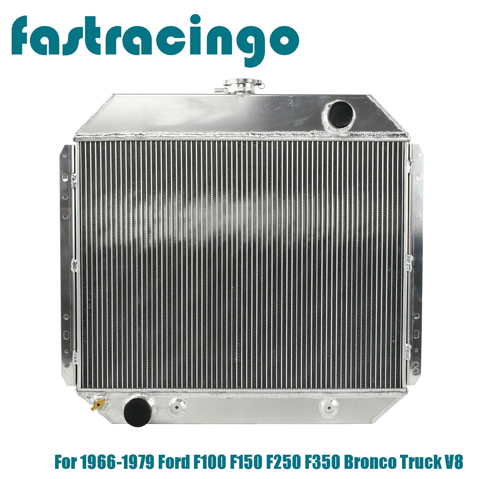 3 Row Aluminum Radiator For 1966-1979 Ford F100 F150 F250 F350 Bronco Truck V8