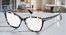 Tom Ford Ft5812-b 055 Butterfly Havana Blue Block Lens 53 Mm Womens Eyeglasses