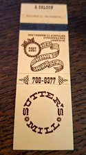 Vintage Matchbook: Sutter's Mill Saloon, San Francisco, CA
