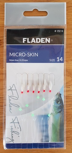 Micro skin 6 hook sabiki feathers Size14 /16 sea fishing boat Herring/Launce - Picture 2 of 4