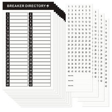 16 Sheets Breaker Panel Labels Electrical Box Sticker Numbers Breaker Panel L...