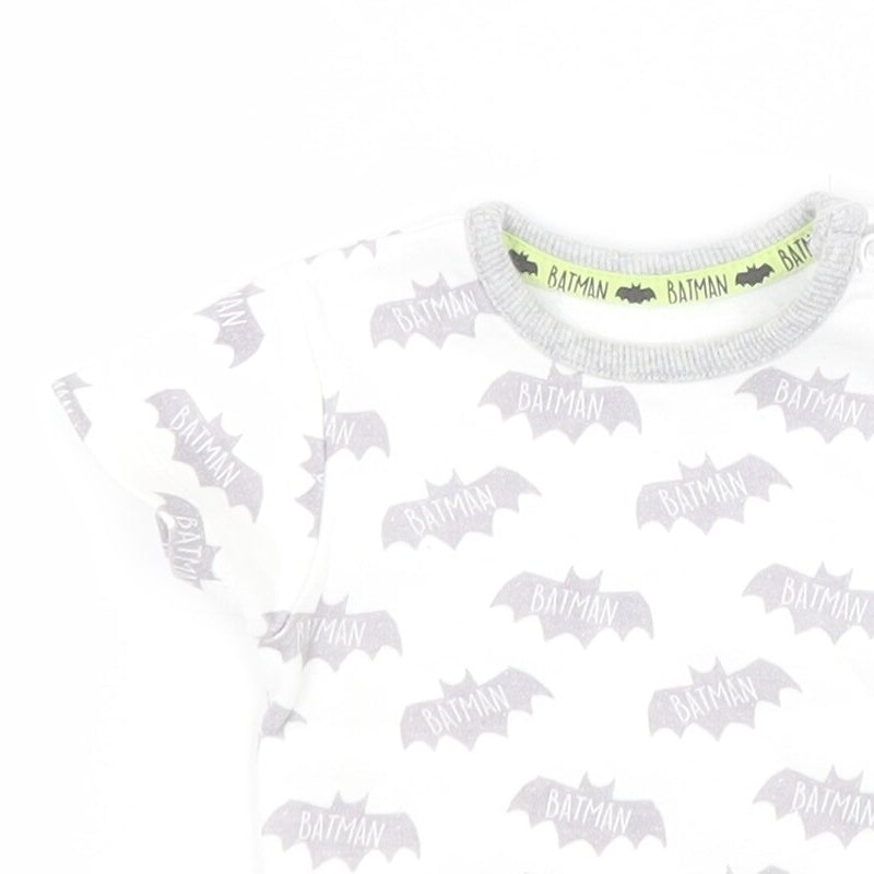 Batman Boys White Cotton Blend Leotard One-Piece Size 6-9M Batman image 3