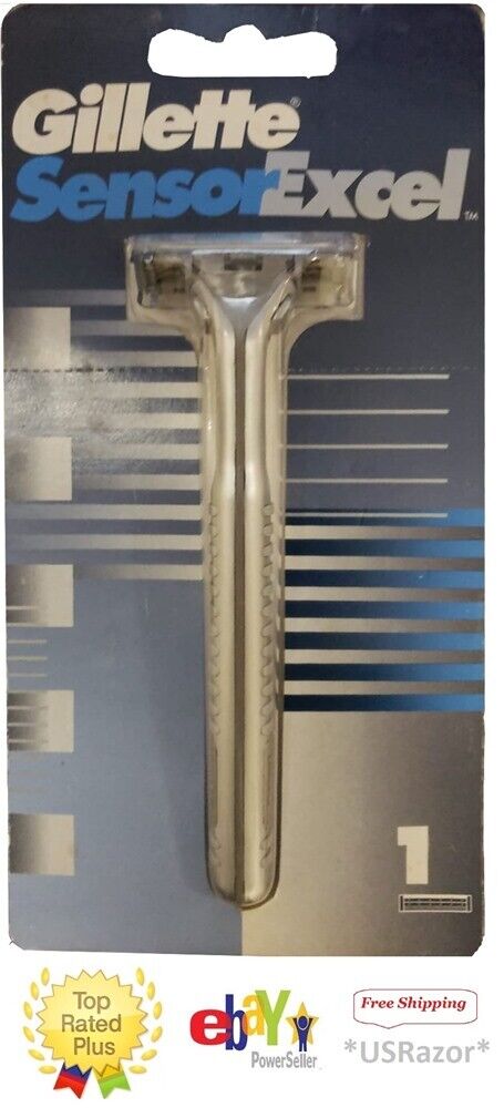 Original Gillette Sensor Excel Razor Metal Handle blade Shaver Made in USA 1993