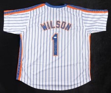 Mookie Wilson Signed New York Met Pinstriped Jersey Inscribed 