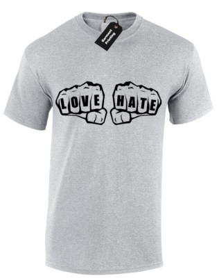 LOVE HATE TATTOO HERREN T-SHIRT T-SHIRT LUSTIG COOL WITZ NEUHEIT DESIGN RETRO HOOLIGAN