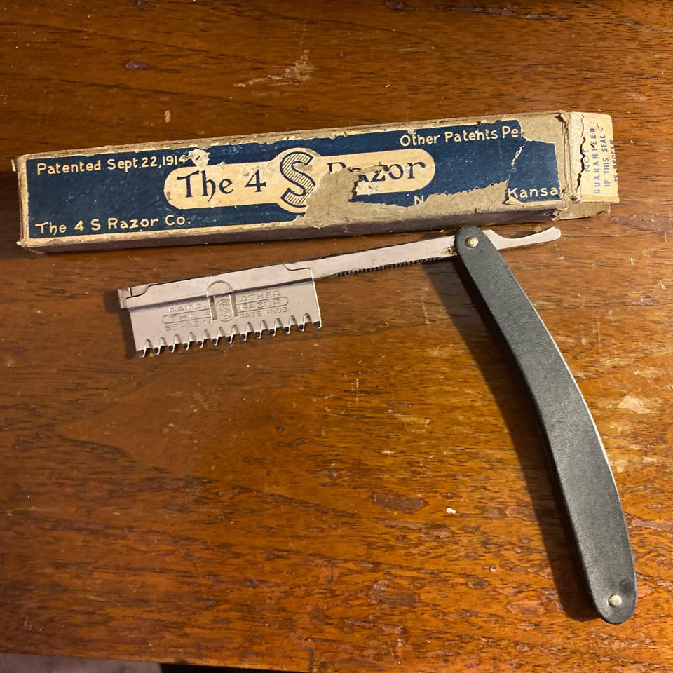 Vintage THE 4 S Straight Razor PAT. 1914 IN Original Box, Razor Vintage ...