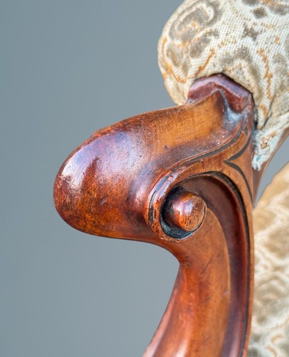 Victorian Walnut Cabriole Leg Armchair - Picture 13 of 15
