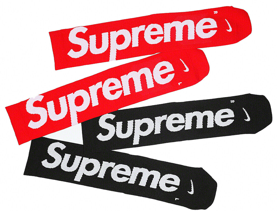 Supreme x Nike Lightweight Crew Socks Black/Red - Men's Size 4-14 Supreme x Nike Lightweight Crew Socks Black/Red - Men's Size 4-14