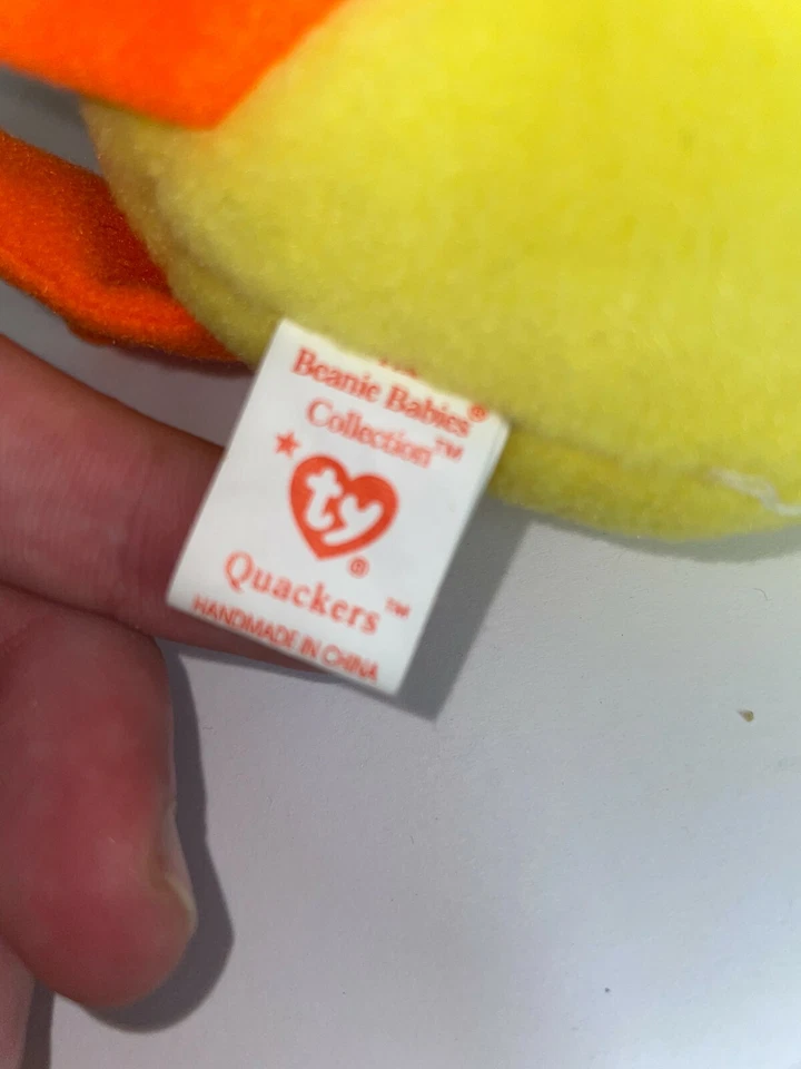 Quackers the Duck Ty Beanie Baby Original 1994 (Retirado) RARO CON ERRORES Foto 4 de 4