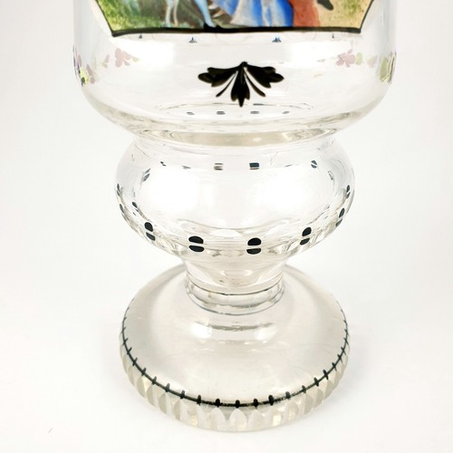 Pokalglas mit Musikgesellschaft und Veilchendekor, um 1900/20. - Picture 9 of 11