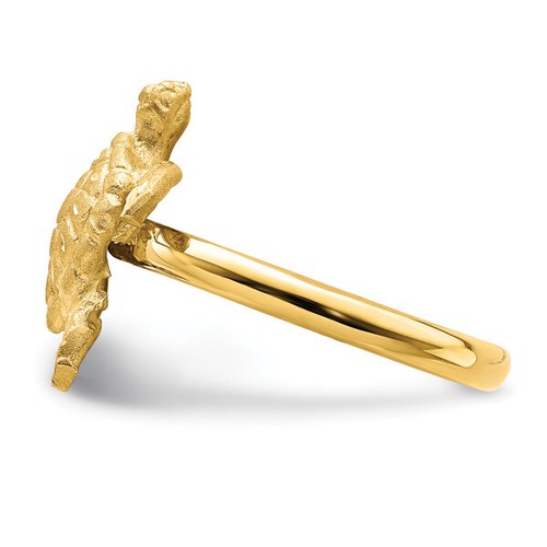 14K Yellow Gold Sea Turtle Ring - Picture 4 of 8