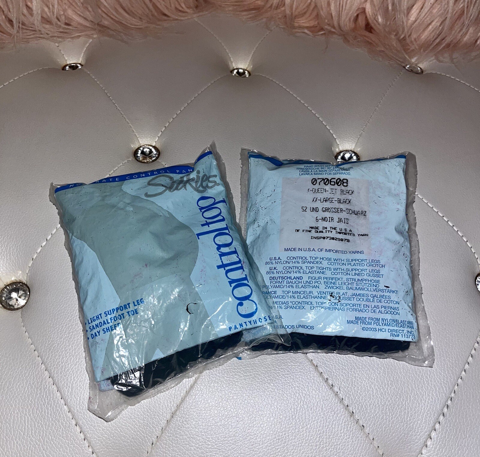 NEW Silkies Lot of 2 Moderate Control Top Pantyhose Jet Black Queen XXLarge eBay