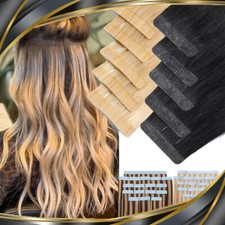THICK Tape In 100 Real Remy Human Hair Extensions Skin Weft FULL HEAD Blonde US