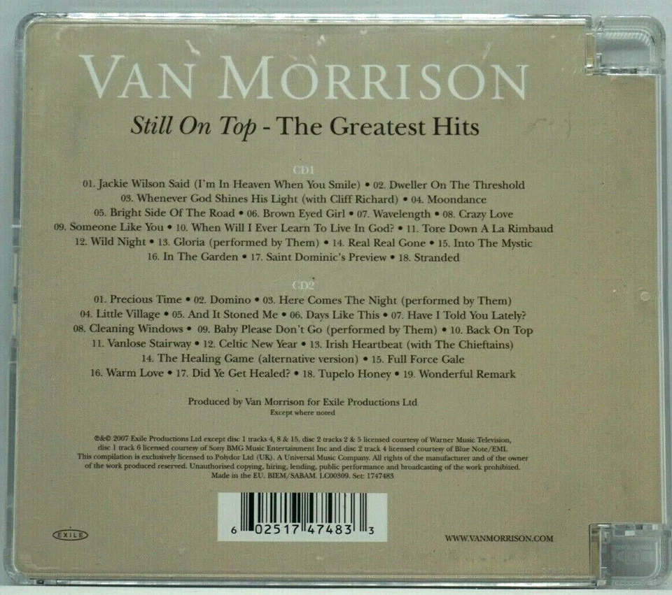 Van Morrison : Still On Top - The Greatest Hits (2CD Album) ( Super Jewel Box) - Image 2 of 4