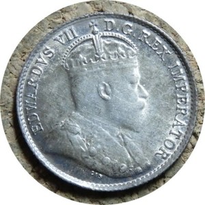 elf Canada 5 Cents 1907  Edward VII  Silver 