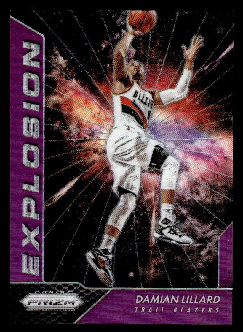 2016-17 Panini Prizm #19 Damian Lillard Explosion Purple Prizm #/75