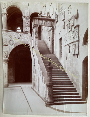 orig. Albumin Foto Fotografie um 1880 Firenze Bargello 19x26cm