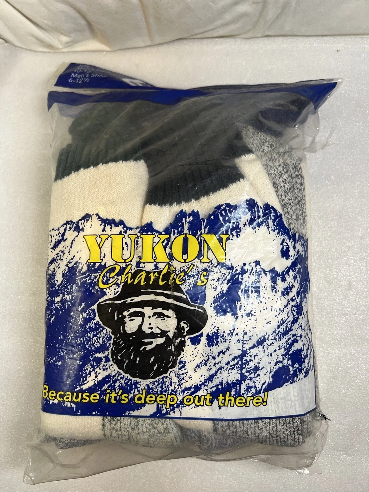 Vintage 80s Yukon Charlie's TRAIL SOCKS THERMAL SOCKS 6 Pack USA SOCKMARK