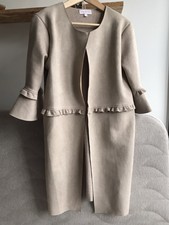 Lucy Sparks Knee Length 3/4 Bell Sleeve Cardigan Jacket Size S/m Beige Wedding