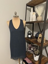 HELMUT LANG Asymmetrical Tank Hi Lo Dress Women’s SIZE SM Dark Turquoise