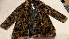 Faux Fur Coat Size 14, Oasis Bran, Rachel Stevens Midi Faux Fur Animal Coat